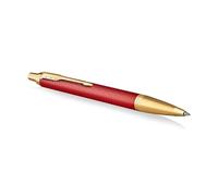 Parker Im Penna A Sfera Rosso Laccato Premium Con Finiture In Oro Punta Media Co