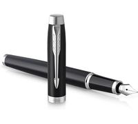 Parker IM Penna Stilografica | Nero Opaco Con Puntale Cromato | Punta Fine Con I