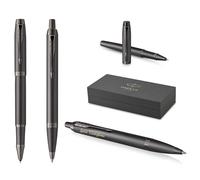 PARKER IM Professionals - Penna a sfera monocromatica e penna roller con incisione, penna di alta qualità, in confezione regalo, personalizzata, con incisione, per anniversario, compleanno (bronzo)