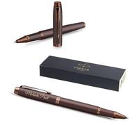 PARKER IM Professionals Penna Roller Monocromatica con Incisione, Penna Premium, Confezione Regalo, Ricarica Nera, Regalo Personalizzato, Nome, Compleanno (Bordeaux)