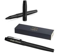 PARKER IM Professionals Penna Roller Monocromatica con Incisione, Penna Premium, Confezione Regalo, Ricarica Nera, Regalo Personalizzato, Nome, Compleanno (Nero Opaco)