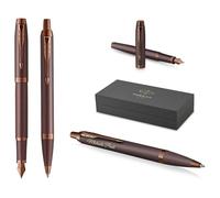 PARKER IM Professionals - Set di penne e penne stilografiche monocromatiche con incisione, penna premium | confezione regalo | Pantrone blu | personalizzato | compleanno (Burgundy)