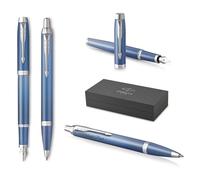 Parker IM Rituals Blue CT - Penna a sfera e penna stilografica con incisione | penna premium | confezione regalo | personalizzata | compleanno (blue)