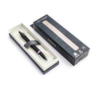 Parker IM Vibrant Rings Penna a sfera - viola ametista | nero opaco con anelli viola | Premium penna da scrittura per professionisti