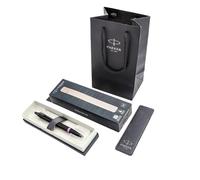 Parker IM Vibrant Rings - Penna a sfera viola ametista, set regalo con sacchetto regalo di marca, nero opaco con anelli viola, penna di alta qualità per professionisti