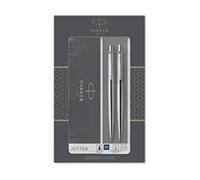 Parker Jotter Ballpoint Pen And Mechanical Pencil Set 2pk High Shine Chrome Trim
