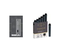 PARKER Jotter Duo Set con Penna a Sfera e Penna Stilografica in Acciaio Inossida