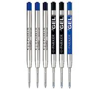 Parker Jotter London Set da 3 Ricariche per Penna a Sfera Quinkflow e 3 Ricariche per Penna Gel Quink, Discovery Pack, Multicolore (Black, Blue)