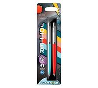 Parker Jotter Originals penne a sfera | Collezione Glam Rock | Azure Blue e Vermilion | Inchiostro blu | 2 pezzi