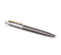 Parker Jotter Penna a Sfera | Laccatura Grigia con Pennino Dorato | Punta Media | Ricarica di Inchiostro Blu | Confezione Regalo | Regali di Laurea Perfetti