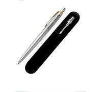 Parker Jotter - Penna a sfera personalizzata con incisione laser, inchiostro blu o nero, sacchetto di velluto (oro, nero)