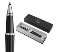 PARKER Meridian Penna roller | Lacca nera opaca con rifiniture cromate | Punta fine | Penna da scrittura e Materiali per Cancelleria | Inchiostro Nero | Confezione regalo di lusso