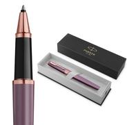PARKER Meridian Penna roller | Lacca viola con rifiniture in oro rosa | Punta fine | Penna da scrittura e Materiali per Cancelleria | Inchiostro Nero | Confezione regalo di lusso