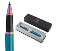 PARKER Meridian Penna roller | Vernice turchese con rifiniture arcobaleno | Punta fine | Penna da scrittura e Materiali per Cancelleria | Inchiostro Nero | Confezione regalo di lusso