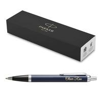 PARKER Penna a sfera IM Core con incisione | penna premium | confezione regalo | mina nera | regalo personalizzato | nome | inciso | anniversario | compleanno (opaco Blue C.C.)