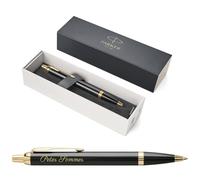 PARKER Penna a sfera IM Core con incisione | penna premium | confezione regalo | mina nera | regalo personalizzato | nome | inciso | anniversario | compleanno (Black Lacquer G.C.)