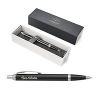 PARKER Penna a sfera IM Core con incisione | penna premium | confezione regalo | mina nera | regalo personalizzato | nome | inciso | anniversario | compleanno (Black Lacquer C.C.)