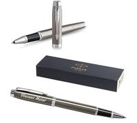 Parker Penna roller IM Core con incisione | penna premium | confezione regalo | mina nera | regalo personalizzato | nome | compleanno (Dark Espresso C.C.)