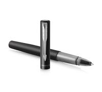 Parker penna roller Vector XL | Laccatura nero metallizzato su ottone | Punta sottile con ricarica di inchiostro nero | Confezione regalo