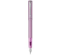 Parker Penna stilografica Vector XL | Laccatura lillà metallizzato su ottone | Pennino medio con ricarica di inchiostro blu | Confezione regalo