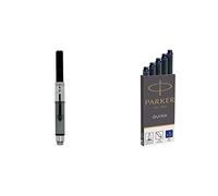 Parker-Pistone Deluxe, a sfera, nero & Quink ricariche per penne stilografiche,