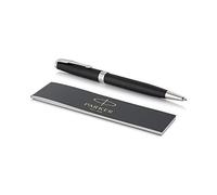 PARKER Sonnet Penna a Sfera, Laccatura di Colore Nero Opaco con Finiture in Palladio, Pennino Medio, Confezione Regalo