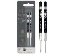 Parker QUINK ricariche di inchiostro gel | punta media (0,7 mm) | nero | 2 pezzi