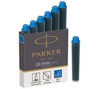 PARKER Quink ricariche per penne stilografiche, cartucce corte, inchiostro blu, confezione da 6