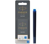PARKER Quink Ricariche per Penne Stilografiche, Cartucce Lunghe, Blu Lavabile, Confezione da 10