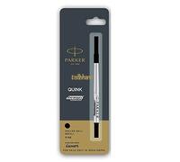 5 ricariche per penna a sfera Parker Quink Roller inchiostro blu pennino medi...