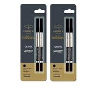 Parker Quink Rollerball Refill Black Ink Medium Point Nib Roller Ball Pen nuovo