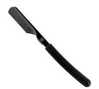 Parker Rasoio da barbiere a mano libera non pieghevole Director Black - Rasoio in stile giapponese con braccio in acciaio inossidabile, cappuccio di protezione della lama e impugnatura ergonomica