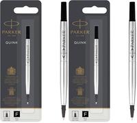 Parker ricarica per penna roller | punta fine | nero (Confezione da 2)