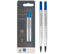 Parker Pens ricarica per penna roller, punta media, blu, confezione da 2
