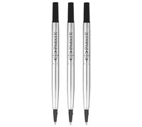 Parker Ricariche originali per penna a sfera Quink, punta media da 0,7 mm, inchiostro nero, confezione da 3