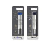 Parker Ricariche per penna a sfera, punta media, set di inchiostro Quinkflow blu e nero