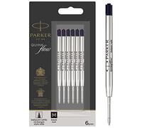 Parker ricariche per stylo bille | pointe moyenne | encre noire QuinkFlow | lotto di 6