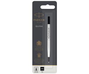 Parker Rollerball Pen Refill Medium Point Black QUINK Ink 1 Count medium n