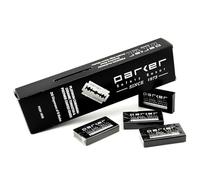 Parker Safety Razor 100 lame Double Edge Premium Platinum - Lame di rasoio di sicurezza per uomo per la rasatura - Lame di rasoio Platinum Double per uomo
