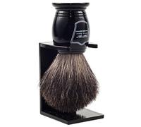 Parker Safety Razor 100% nero setole di tasso pennello da barba con manico in ebano - Supporto per spazzola incluso