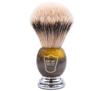 Parker Safety Razor 100% Silvertip Tasso Setola Corno Finto manico del pennello da barba - Pennello stand incluso