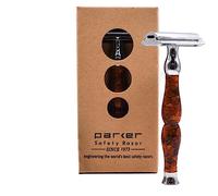 Parker Safety Razor, 45R - Rasoio di sicurezza a doppio bordo pesante, design in 3 pezzi con manico da 10,2 cm, telaio in ottone massiccio per una maggiore durata