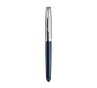 PARKER 51 Penna a Sfera, Corpo Blu Notte con Finiture Cromate, Punta Media con Ricarica di Inchiostro Nero, Confezione Regalo