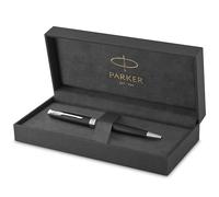 PARKER Sonnet Penna a Sfera, Laccatura di Colore Nero Opaco con Finiture in Palladio, Pennino Medio, Confezione Regalo
