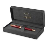 PARKER Sonnet Penna a Sfera, Laccatura di Colore Rosso con Finiture in Oro, Pennino Medio, Laccato Rosso / Finiture in Oro