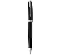 PARKER Sonnet Penna Roller, Laccatura di Colore Nero con Finiture in Palladio, Pennino Sottile, Confezione Regalo