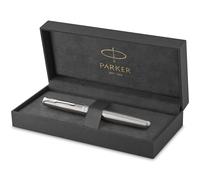 PARKER Sonnet Penna Stilografica, Acciaio Inossidabile con Finiture in Palladio, Pennino Sottile, Confezione Regalo