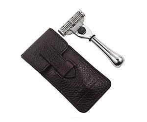 Parker Travel Mach 3 Compatible Razor with Leather case mod. TravM3