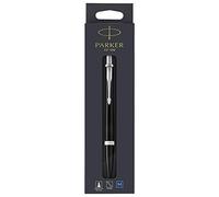 PARKER Urban penna a sfera, Muted Black (nero) con dettagli cromati, punta media e ricarica di inchiostro blu, confezione blister (1975425)