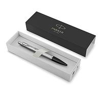 Parker Urban Premium - Penna a sfera Metro Metallic, in metallo spazzolato, ricarica inchiostro blu, in confezione regalo